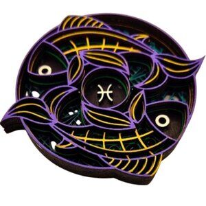 Pisces Zodiac Sign Layered. Design Refrigerator magnet.